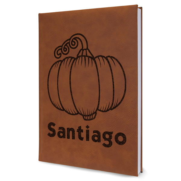 Custom Pumpkins Leather Sketchbook - Large - Single Sided (Personalized)