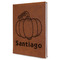 Pumpkins Leather Sketchbook - Large - Single Sided - Angled View