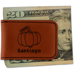 Pumpkins Leatherette Magnetic Money Clip (Personalized)