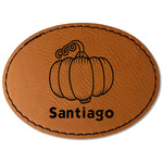 Pumpkins Faux Leather Iron On Patch - Oval (Personalized)