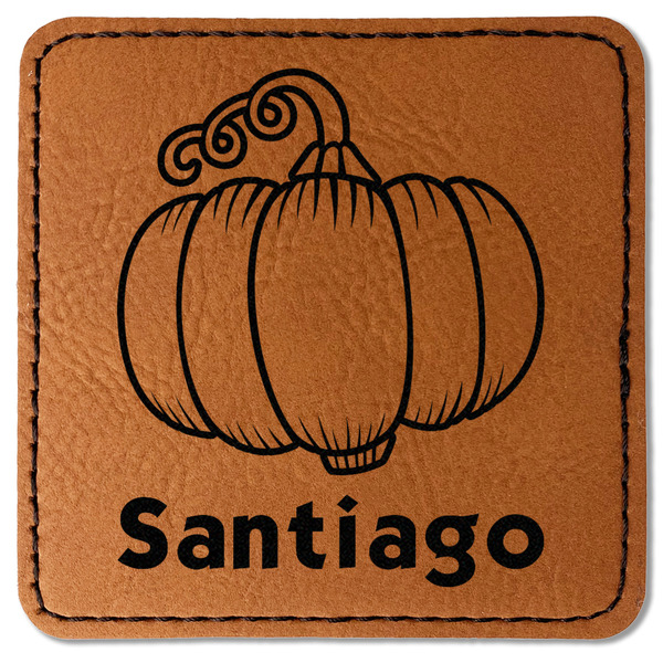 Custom Pumpkins Faux Leather Iron On Patch - Square (Personalized)