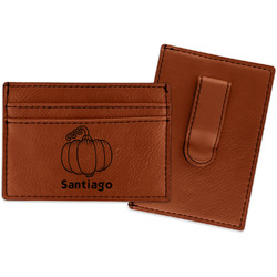 Pumpkins Leatherette Wallet with Money Clip (Personalized)