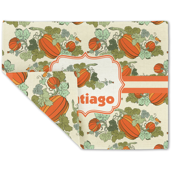 Custom Pumpkins Double-Sided Linen Placemat - Single w/ Name or Text