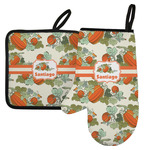 Pumpkins Left Oven Mitt & Pot Holder Set w/ Name or Text