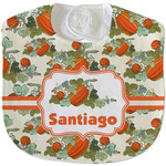 Pumpkins Velour Baby Bib w/ Name or Text