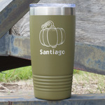 Pumpkins 20 oz Stainless Steel Tumbler - Olive - Double Sided (Personalized)