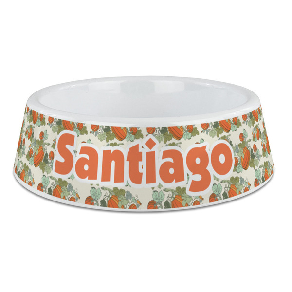 Custom Pumpkins Plastic Dog Bowl - Large (Personalized)