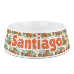 Pumpkins Plastic Dog Bowl - Medium (Personalized)