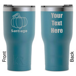 Pumpkins RTIC Tumbler - Dark Teal - Laser Engraved - Double-Sided (Personalized)