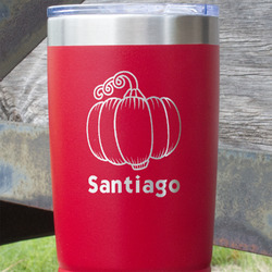 Pumpkins 20 oz Stainless Steel Tumbler - Red - Double Sided (Personalized)