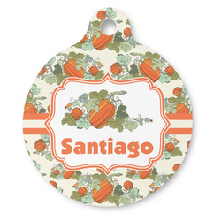 Pumpkins Round Pet ID Tag - Large (Personalized)