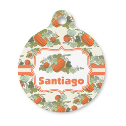 Pumpkins Round Pet ID Tag - Small (Personalized)