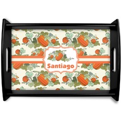 Pumpkins Black Wooden Tray - Small (Personalized)
