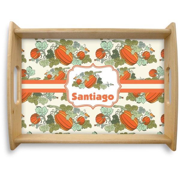 Custom Pumpkins Natural Wooden Tray - Large (Personalized)