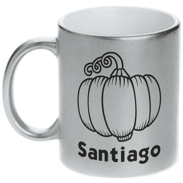 Custom Pumpkins Metallic Silver Mug (Personalized)