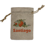 Pumpkins Small Burlap Gift Bag - Front (Personalized)