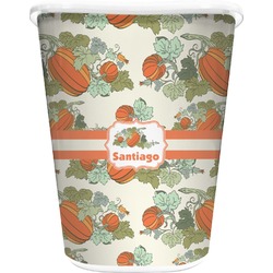 Pumpkins Waste Basket - Double Sided (White) (Personalized)