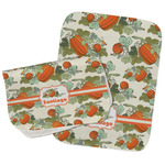 Pumpkins Burp Cloths - Fleece - Set of 2 w/ Name or Text