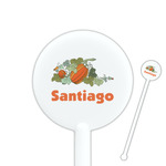 Pumpkins 5.5" Round Plastic Stir Sticks - White - Double Sided (Personalized)