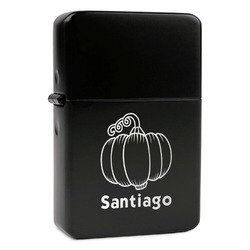 Pumpkins Windproof Lighter - Black - Double Sided & Lid Engraved (Personalized)