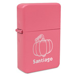 Pumpkins Windproof Lighter - Pink - Double Sided & Lid Engraved (Personalized)