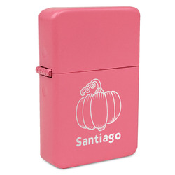 Pumpkins Windproof Lighter - Pink - Double Sided & Lid Engraved (Personalized)