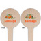 Pumpkins Wooden 4" Food Pick - Round - Double Sided - Front & Back