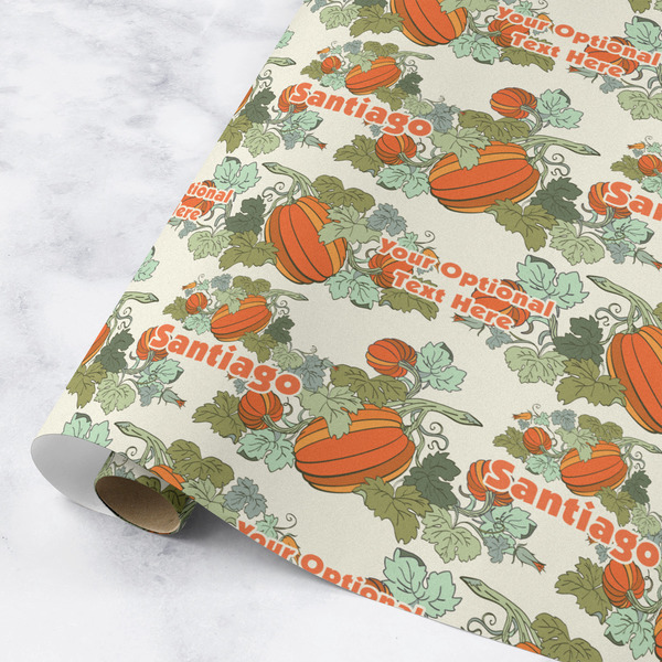 Custom Pumpkins Wrapping Paper Roll - Medium - Matte (Personalized)