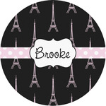 Black Eiffel Tower Multipurpose Round Labels - 1" (Personalized)