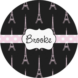 Black Eiffel Tower Multipurpose Round Labels - 1" (Personalized)