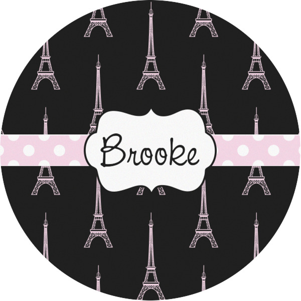 Custom Black Eiffel Tower Multipurpose Round Labels - 1" (Personalized)