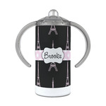 Black Eiffel Tower 12 oz Stainless Steel Sippy Cup (Personalized)