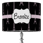 Black Eiffel Tower 16" Drum Lamp Shade - Fabric (Personalized)