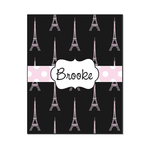 Custom Black Eiffel Tower Wood Print - 16x20 (Personalized)