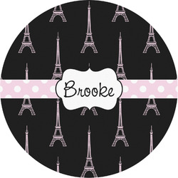 Black Eiffel Tower Multipurpose Round Labels - 2" (Personalized)