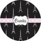 Black Eiffel Tower 2" Multipurpose Round Labels - Single Sticker