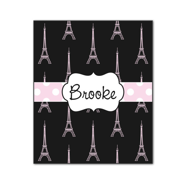 Custom Black Eiffel Tower Wood Print - 20x24 (Personalized)