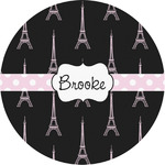 Black Eiffel Tower Multipurpose Round Labels - 3" (Personalized)