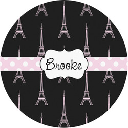 Black Eiffel Tower Multipurpose Round Labels - Custom Sized (Personalized)