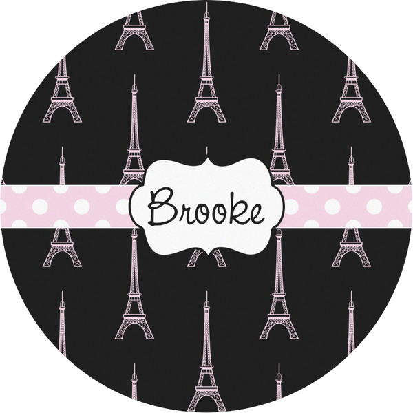 Custom Black Eiffel Tower Multipurpose Round Labels - 3" (Personalized)