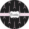 Black Eiffel Tower 3" Multipurpose Round Labels - Single Sticker