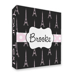 Black Eiffel Tower 3 Ring Binder - Full Wrap - 2" (Personalized)