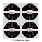 Black Eiffel Tower 4" Multipurpose Round Labels - Sheet