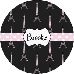 Black Eiffel Tower Multipurpose Round Labels - 5" (Personalized)