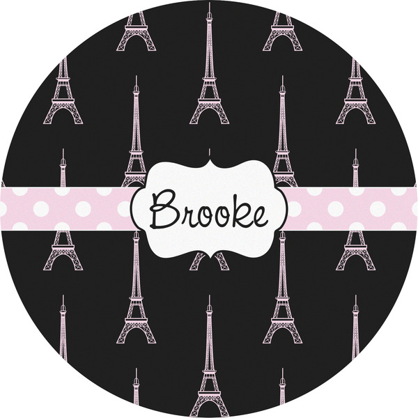 Custom Black Eiffel Tower Multipurpose Round Labels - 5" (Personalized)