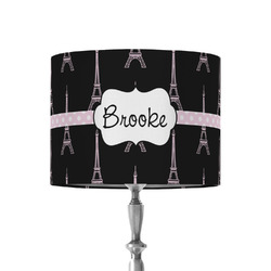 Black Eiffel Tower 8" Drum Lamp Shade - Fabric (Personalized)