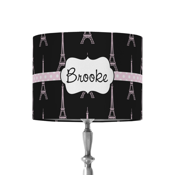 Custom Black Eiffel Tower 8" Drum Lamp Shade - Fabric (Personalized)