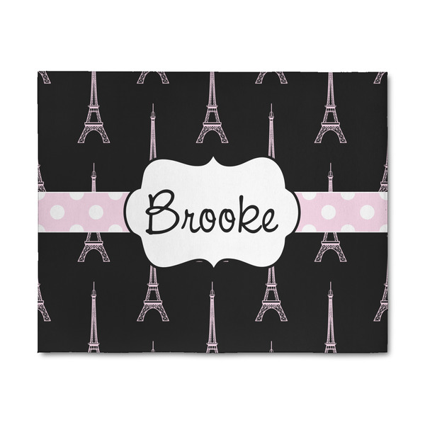 Custom Black Eiffel Tower 8' x 10' Patio Rug (Personalized)