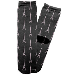 Black Eiffel Tower Adult Crew Socks