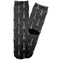 Black Eiffel Tower Adult Crew Socks - Single Pair - Front and Back